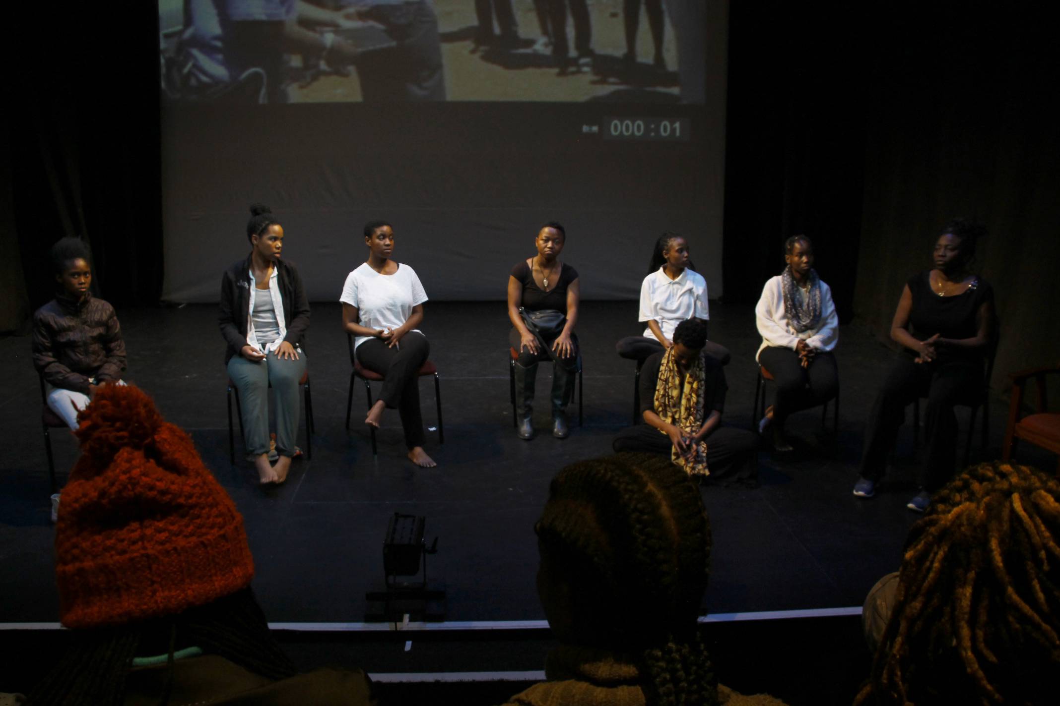 The performers are joined by the playwright and director for  q & a with the audience. <br>Photo Credit: (c) Madoda Mkhobeni